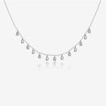Sterling Silver Pear-shaped Zircon Hanging Scarf Long Necklace